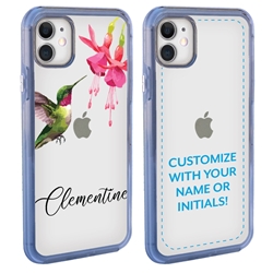 
Personalized Bird Case for iPhone 12 / 12 Pro – Clear – Hovering Hummingbird