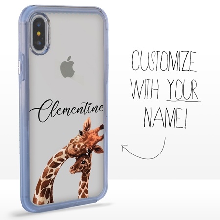 Personalized Majestic Animal Case for iPhone XS Max - Clear - Giraffe Love
