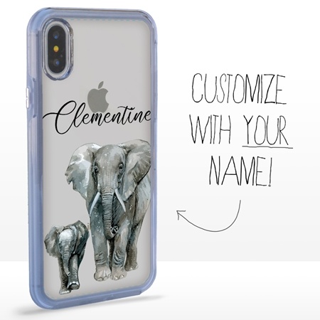 Personalized Majestic Animal Case for iPhone XS Max - Clear - Elephant Family
