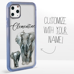 
Personalized Majestic Animal Case for iPhone 11 Pro Max - Clear - Elephant Family
