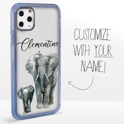 
Personalized Majestic Animal Case for iPhone 11 Pro Max - Clear - Elephant Family
