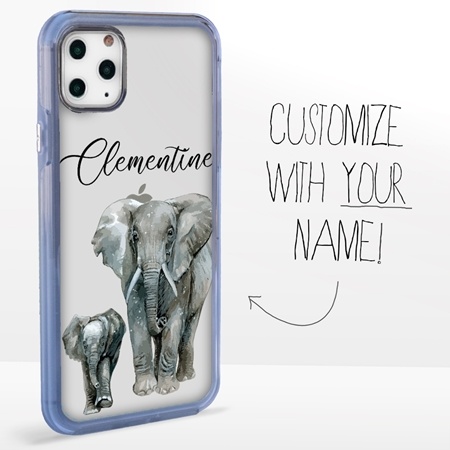 Personalized Majestic Animal Case for iPhone 11 Pro Max - Clear - Elephant Family
