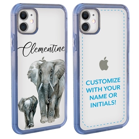 Personalized Majestic Animal Case for iPhone 12 Mini - Clear - Elephant Family
