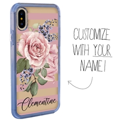 
Personalized Floral Case for iPhone X / Xs – Clear – Pink Rose