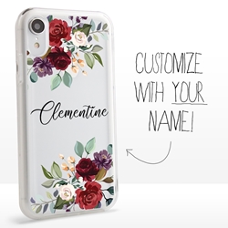 
Personalized Floral Case for iPhone XR – Clear – Rose Bouquet