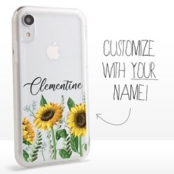 
Personalized Floral Case for iPhone XR – Clear – Simply Sunflowers