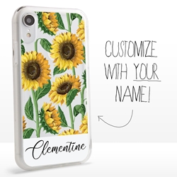 
Personalized Floral Case for iPhone XR – Clear – Sunflower Stalks