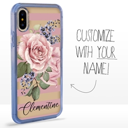 
Personalized Floral Case for iPhone Xs Max – Clear – Pink Rose