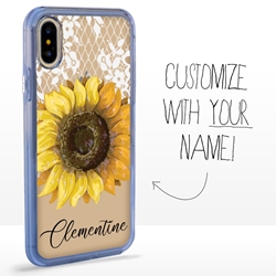 
Personalized Floral Case for iPhone Xs Max – Clear – Sunflowers and Lace