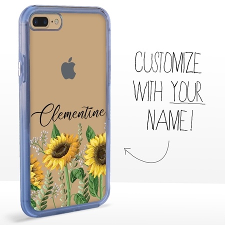 Personalized Floral Case for iPhone 7 Plus / 8 Plus – Clear – Simply Sunflowers
