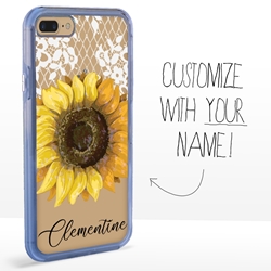 
Personalized Floral Case for iPhone 7 Plus / 8 Plus – Clear – Sunflowers and Lace