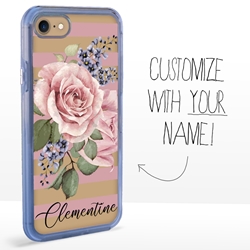
Personalized Floral Case for iPhone 7 / 8 / SE – Clear – Pink Rose