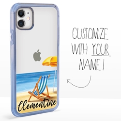 
Personalized Tropical Case for iPhone 11 – Clear – Beach Time