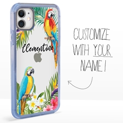 
Personalized Tropical Case for iPhone 11 – Clear – Jungle Parrots