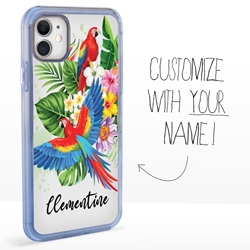 
Personalized Tropical Case for iPhone 11 – Clear – Parrot Paradise