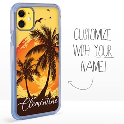 
Personalized Tropical Case for iPhone 11 – Clear – Sunshine and Palms