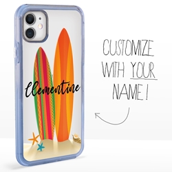 
Personalized Tropical Case for iPhone 11 – Clear – Surf Time