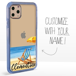 
Personalized Tropical Case for iPhone 11 Pro – Clear – Beach Time