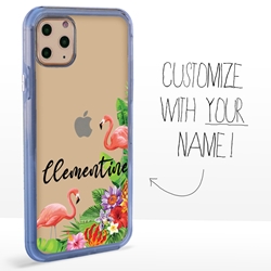 
Personalized Tropical Case for iPhone 11 Pro – Clear – Flamingo Fun
