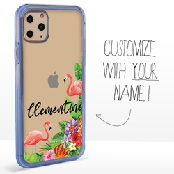 
Personalized Tropical Case for iPhone 11 Pro Max – Clear – Flamingo Fun
