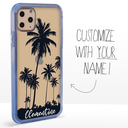 Personalized Tropical Case for iPhone 11 Pro Max – Clear – Palm Tree Silhouette
