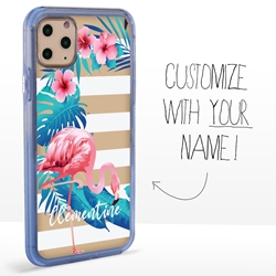 
Personalized Tropical Case for iPhone 11 Pro Max – Clear – Pink Flamingo