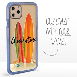 
Personalized Tropical Case for iPhone 11 Pro Max – Clear – Surf Time