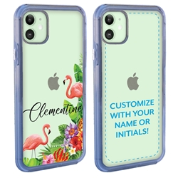 
Personalized Tropical Case for iPhone 12 Mini – Clear – Flamingo Fun