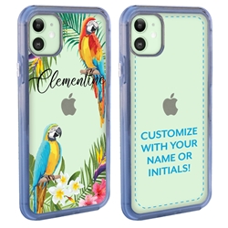 
Personalized Tropical Case for iPhone 12 Mini – Clear – Jungle Parrots