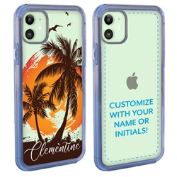 
Personalized Tropical Case for iPhone 12 Mini – Clear – Sunshine and Palms