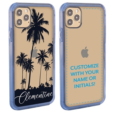 Personalized Tropical Case for iPhone 12 Pro Max – Clear – Palm Tree Silhouette
