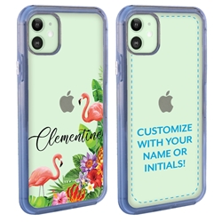 
Personalized Tropical Case for iPhone 12 / 12 Pro – Clear – Flamingo Fun