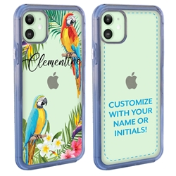 
Personalized Tropical Case for iPhone 12 / 12 Pro – Clear – Jungle Parrots