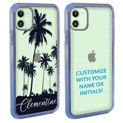 
Personalized Tropical Case for iPhone 12 / 12 Pro – Clear – Palm Tree Silhouette