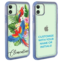 
Personalized Tropical Case for iPhone 12 / 12 Pro – Clear – Parrot Paradise