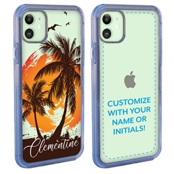 
Personalized Tropical Case for iPhone 12 / 12 Pro – Clear – Sunshine and Palms