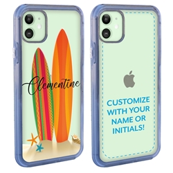 
Personalized Tropical Case for iPhone 12 / 12 Pro – Clear – Surf Time