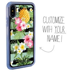 
Personalized Tropical Case for iPhone X / Xs – Clear – Beach Time