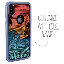 
Personalized Tropical Case for iPhone X / Xs – Clear – Island Retro
