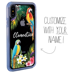 
Personalized Tropical Case for iPhone X / Xs – Clear – Jungle Parrots