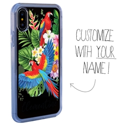 
Personalized Tropical Case for iPhone X / Xs – Clear – Parrot Paradise