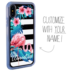 
Personalized Tropical Case for iPhone X / Xs – Clear – Pink Flamingo