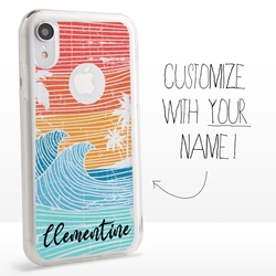 
Personalized Tropical Case for iPhone XR – Clear – Island Retro