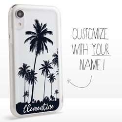 
Personalized Tropical Case for iPhone XR – Clear – Palm Tree Silhouette
