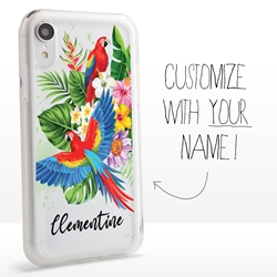 
Personalized Tropical Case for iPhone XR – Clear – Parrot Paradise