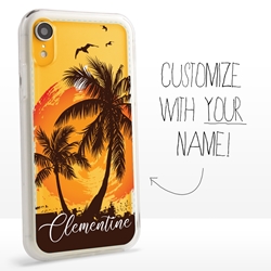 
Personalized Tropical Case for iPhone XR – Clear – Sunshine and Palms