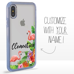 
Personalized Tropical Case for iPhone Xs Max – Clear – Flamingo Fun