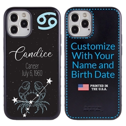 
Zodiac Astrology Case for iPhone 12 / 12 Pro – Hybrid - Cancer - Personalized