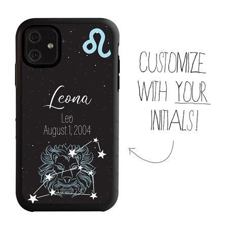 Zodiac Astrology Case for iPhone 11 – Hybrid - Leo - Personalized
