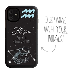 
Zodiac Astrology Case for iPhone 11 – Hybrid - Aquarius - Personalized